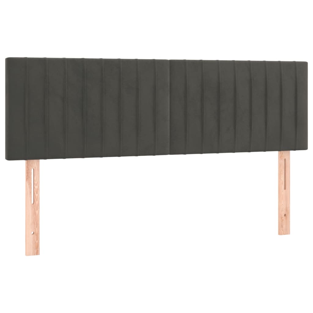 vidaXL Κρεβάτι Boxspring με Στρώμα Σκούρο Γκρι 140x190 εκ. Βελούδινο