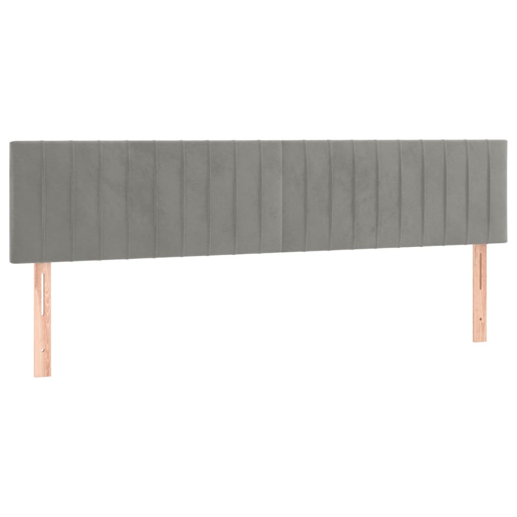 vidaXL Κρεβάτι Boxspring με Στρώμα Ανοιχτό Γκρι 180x200 εκ. Βελούδινο