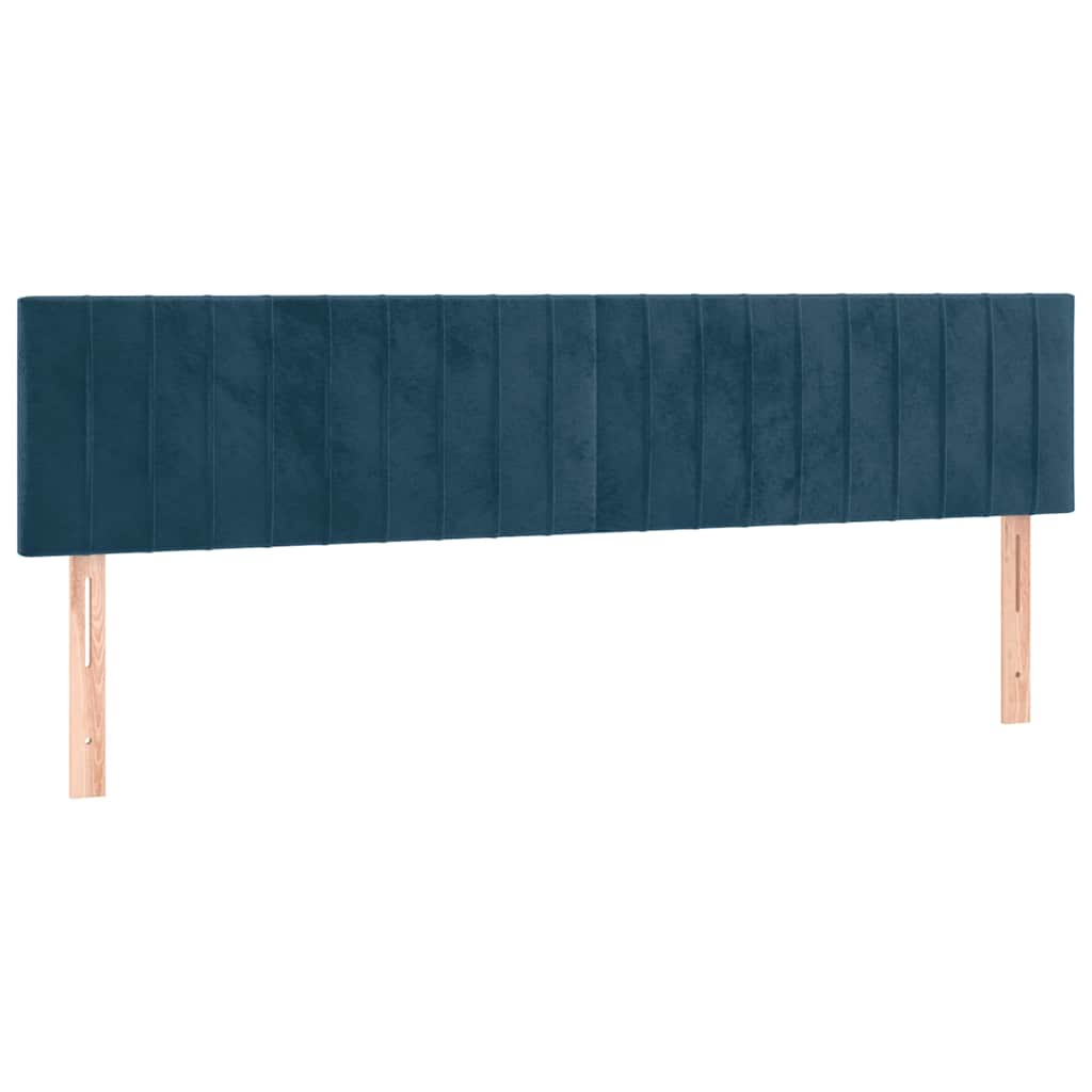 vidaXL Κρεβάτι Boxspring με Στρώμα Σκούρο Μπλε 180x200 εκ. Βελούδινο