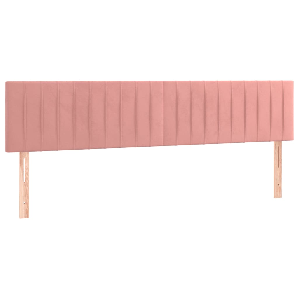 vidaXL Κρεβάτι Boxspring με Στρώμα Ροζ 180x200 εκ. Βελούδινο