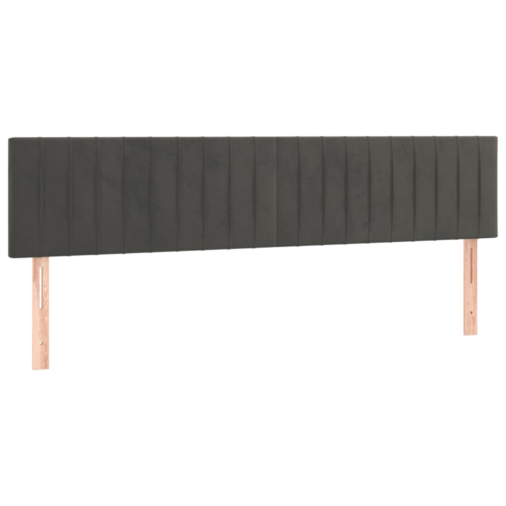 vidaXL Κρεβάτι Boxspring με Στρώμα Σκούρο Γκρι 200x200 εκ. Βελούδινο