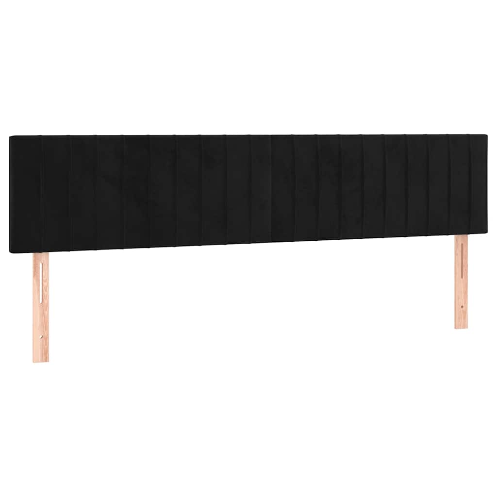 vidaXL Κρεβάτι Boxspring με Στρώμα Μαύρο 200x200 εκ. Βελούδινο