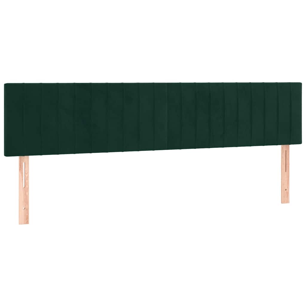 vidaXL Κρεβάτι Boxspring με Στρώμα Σκούρο Πράσινο 200x200εκ. Βελούδινο