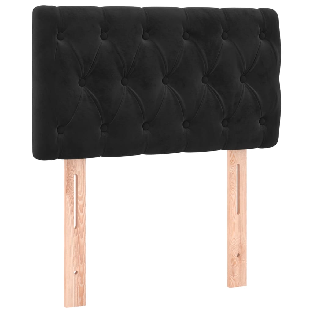 vidaXL Κρεβάτι Boxspring με Στρώμα Μαύρο 80 x 200 εκ. Βελούδινο