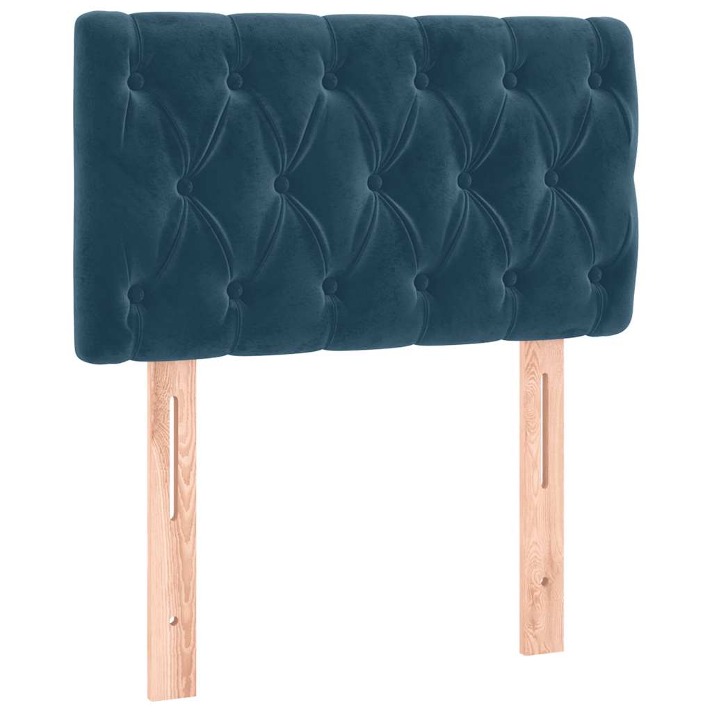 vidaXL Κρεβάτι Boxspring με Στρώμα Σκούρο Μπλε 80 x 200 εκ. Βελούδινο