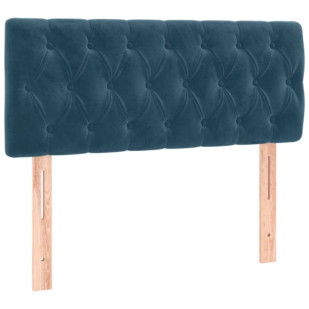 vidaXL Κρεβάτι Boxspring με Στρώμα Σκούρο Μπλε 90x190 εκ. Βελούδινο