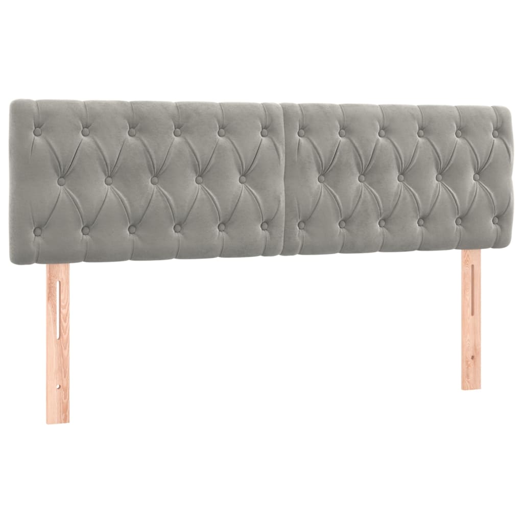vidaXL Κρεβάτι Boxspring με Στρώμα Ανοιχτό Γκρι 140x190 εκ. Βελούδινο