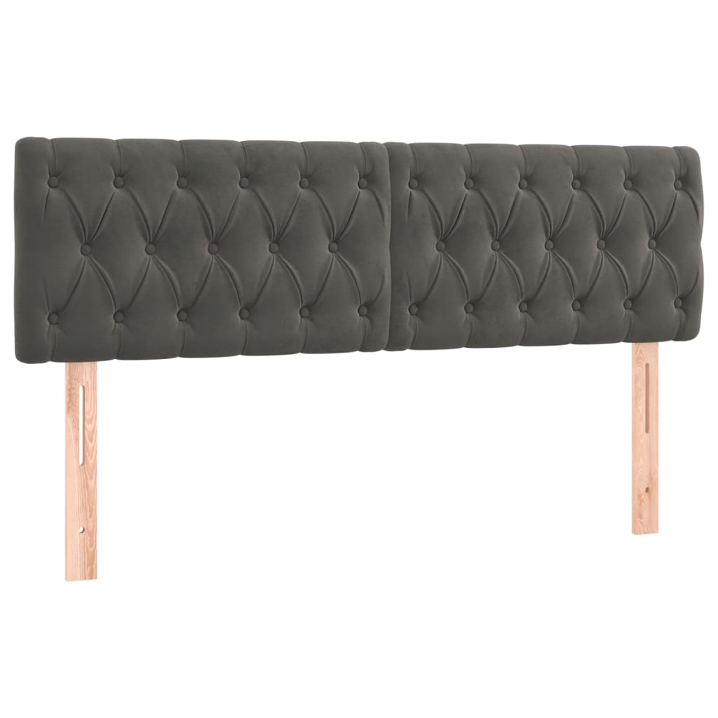 vidaXL Κρεβάτι Boxspring με Στρώμα Σκούρο Γκρι 140x200 εκ. Βελούδινο