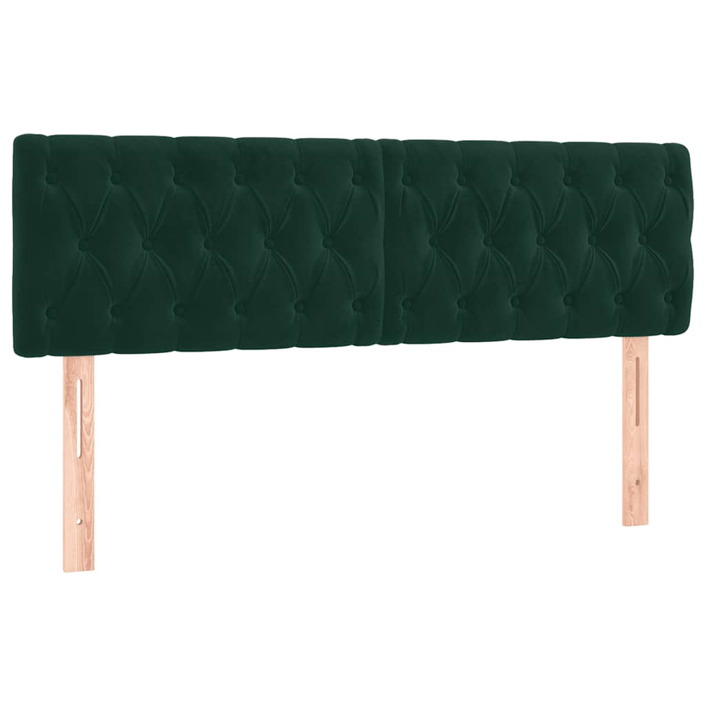 vidaXL Κρεβάτι Boxspring με Στρώμα Σκούρο Πράσινο 140x200εκ. Βελούδινο