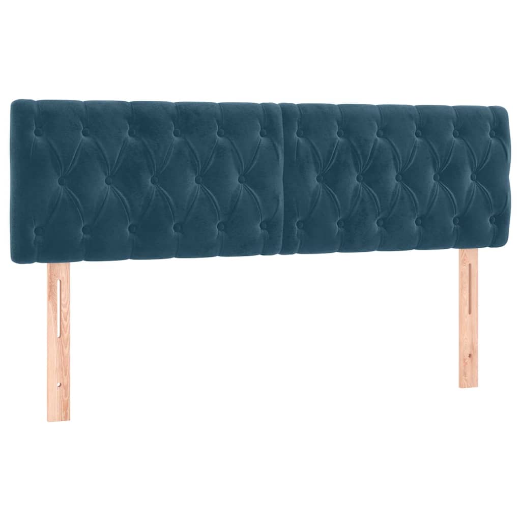 vidaXL Κρεβάτι Boxspring με Στρώμα Σκούρο Μπλε 160x200 εκ. Βελούδινο