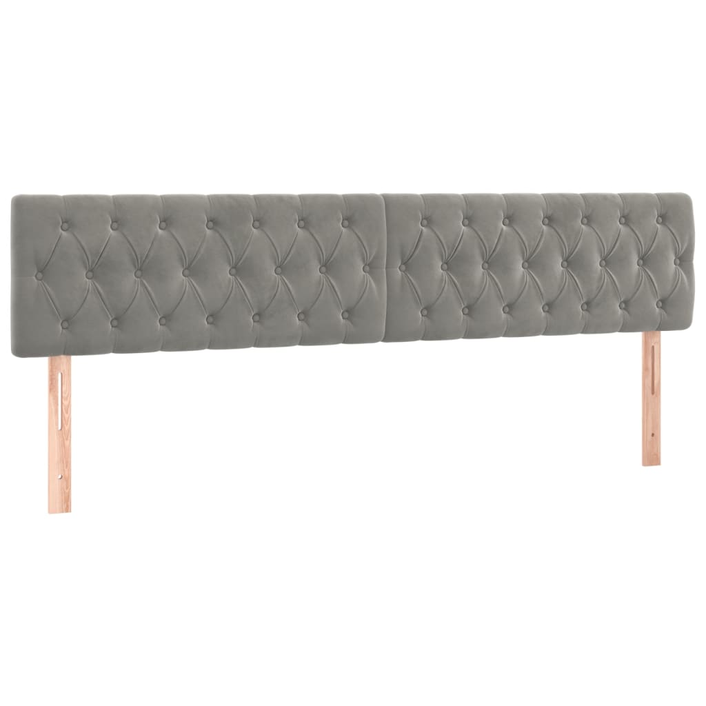 vidaXL Κρεβάτι Boxspring με Στρώμα Ανοιχτό Γκρι 200x200 εκ. Βελούδινο