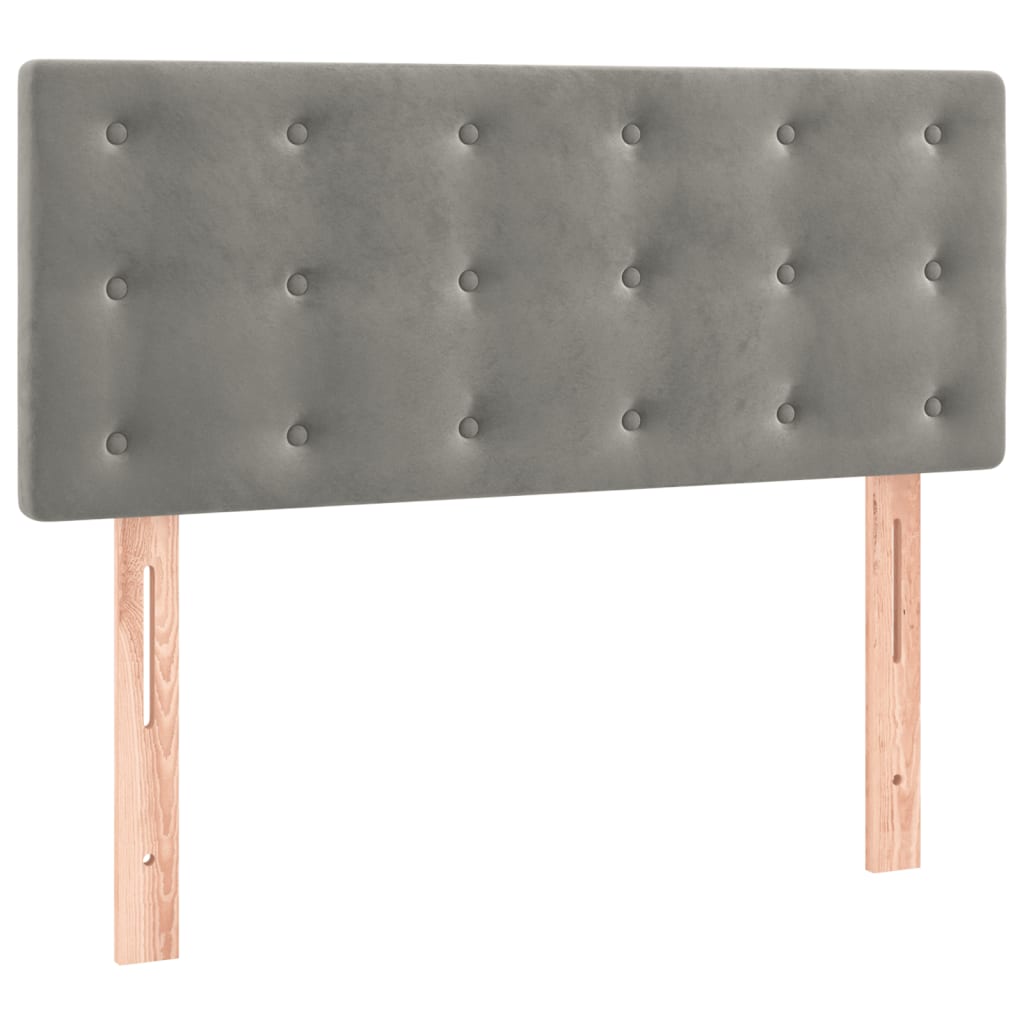 vidaXL Κρεβάτι Boxspring με Στρώμα Ανοιχτό Γκρι 80x200 εκ. Βελούδινο