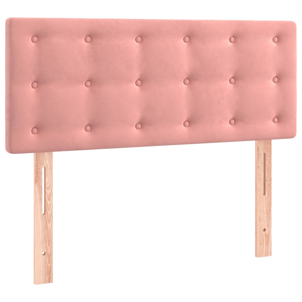 vidaXL Κρεβάτι Boxspring με Στρώμα Ροζ 80 x 200 εκ. Βελούδινο