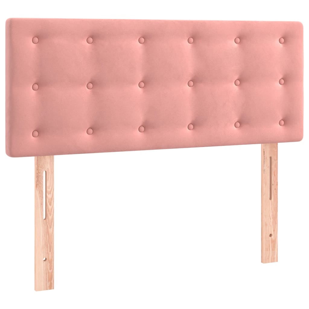 vidaXL Κρεβάτι Boxspring με Στρώμα Ροζ 100x200 εκ. Βελούδινο