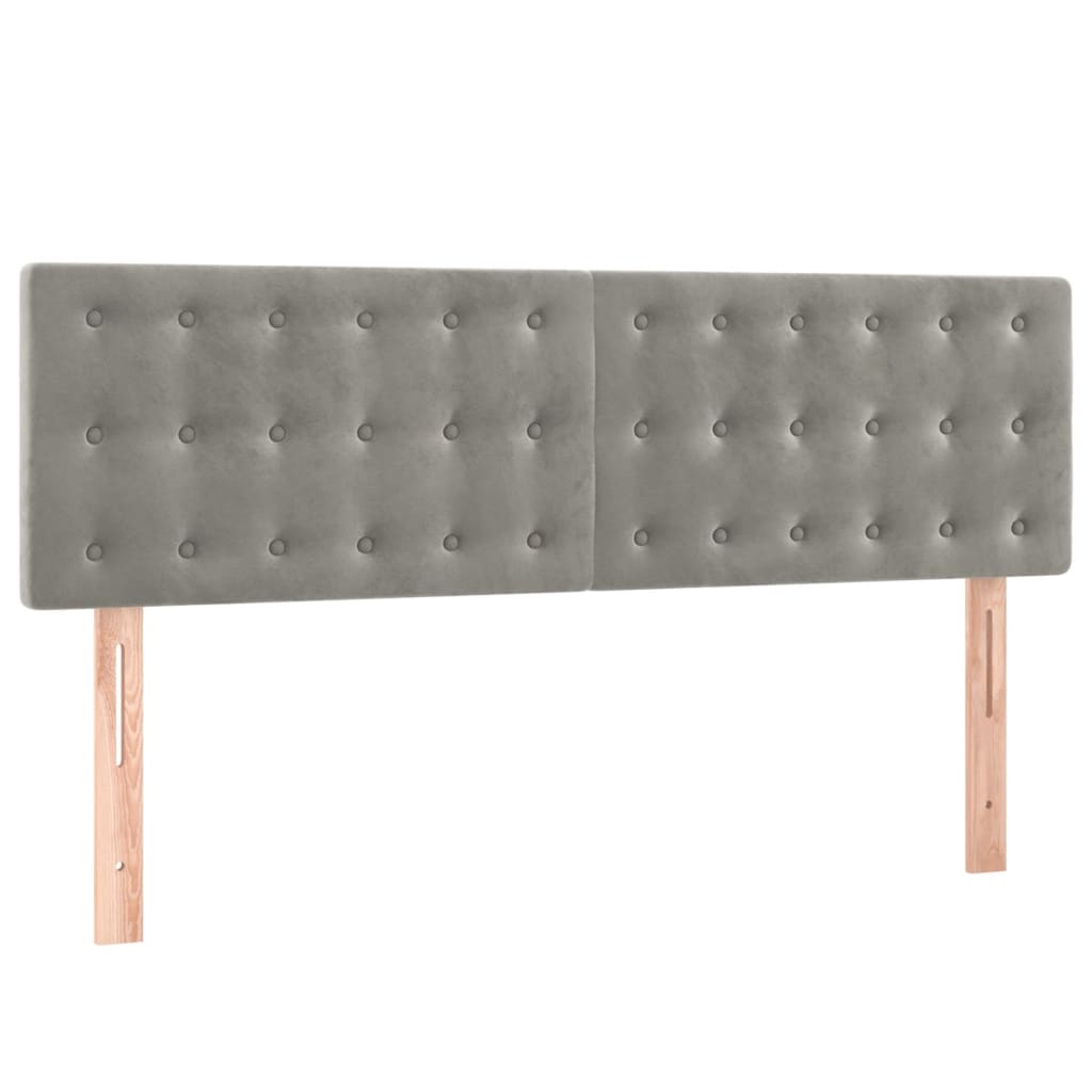 vidaXL Κρεβάτι Boxspring με Στρώμα Ανοιχτό Γκρι 140x190 εκ. Βελούδινο