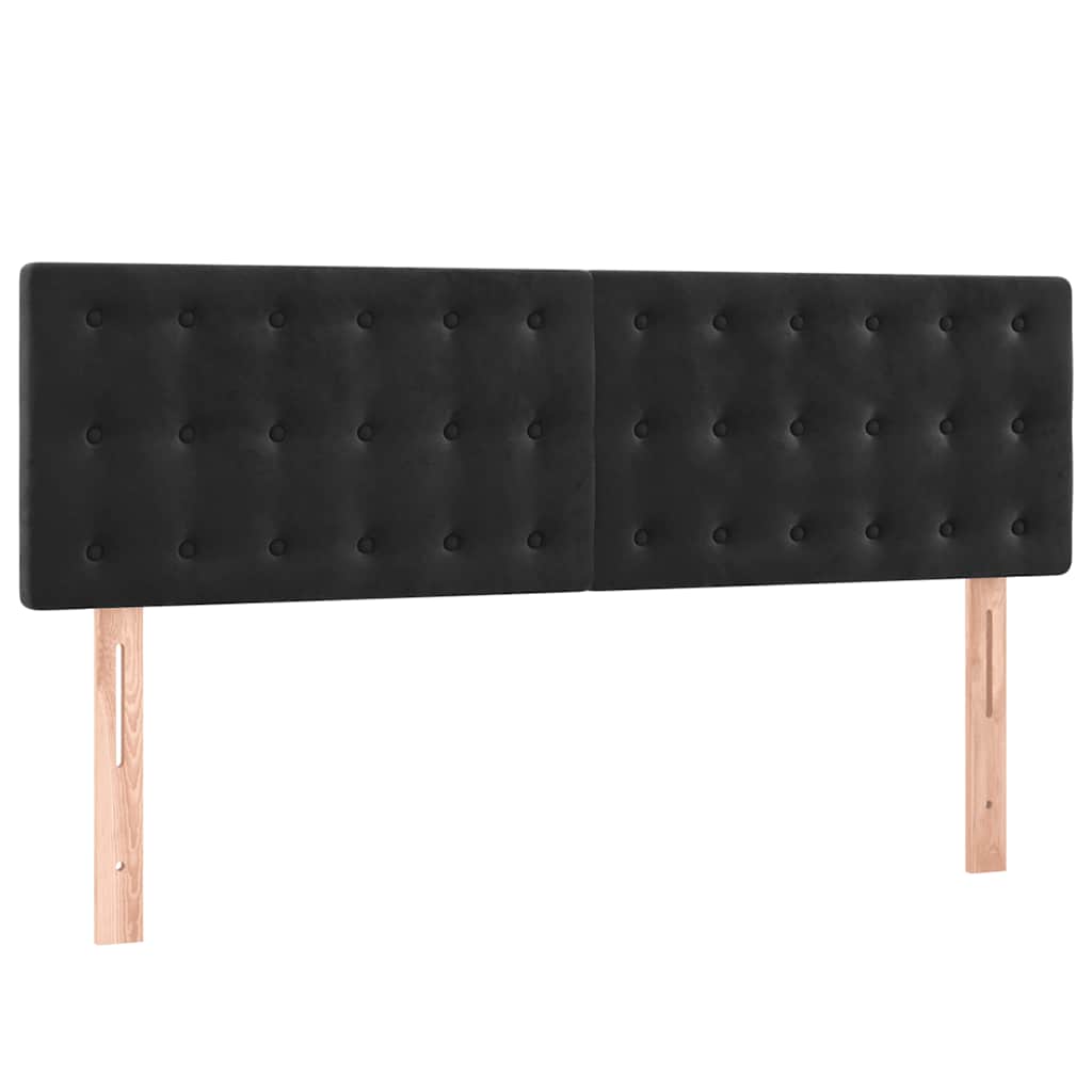 vidaXL Κρεβάτι Boxspring με Στρώμα Μαύρο 140x190 εκ. Βελούδινο