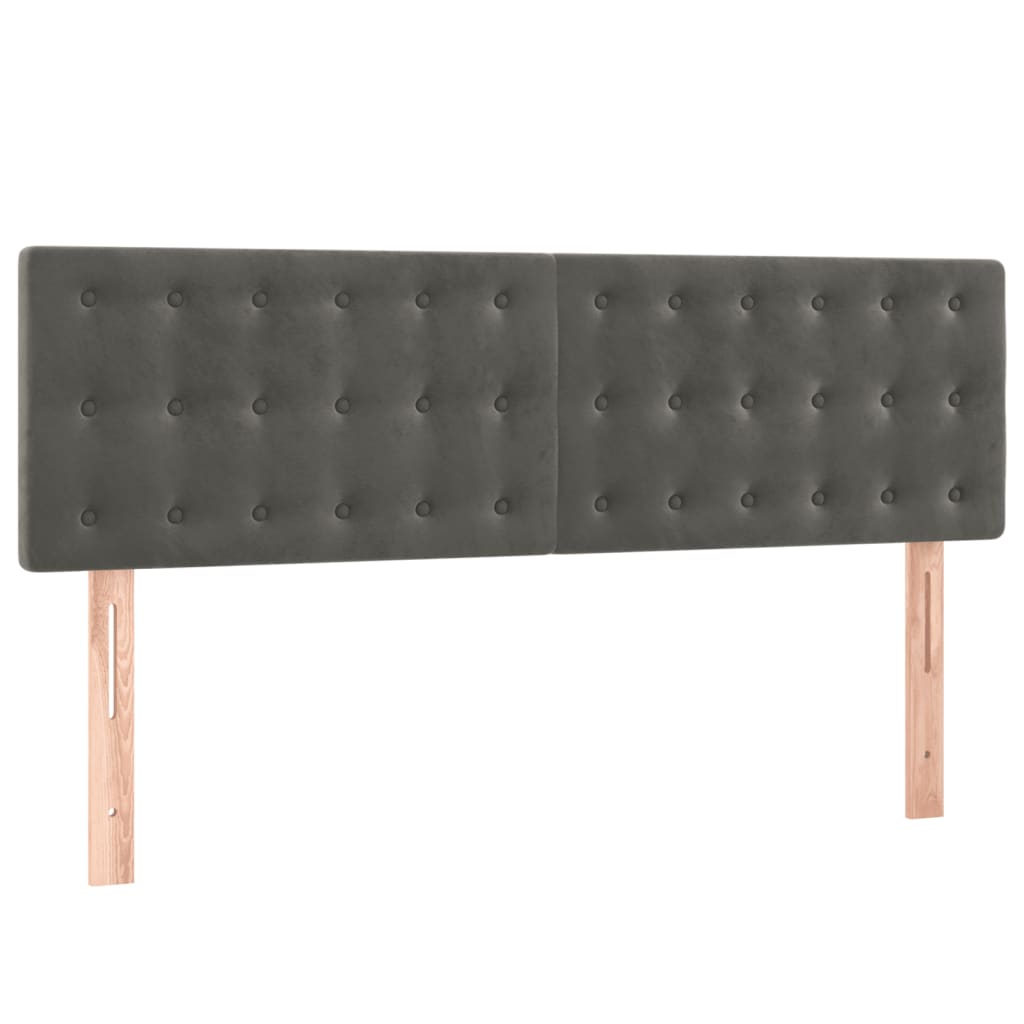 vidaXL Κρεβάτι Boxspring με Στρώμα Σκούρο Γκρι 140x200 εκ. Βελούδινο