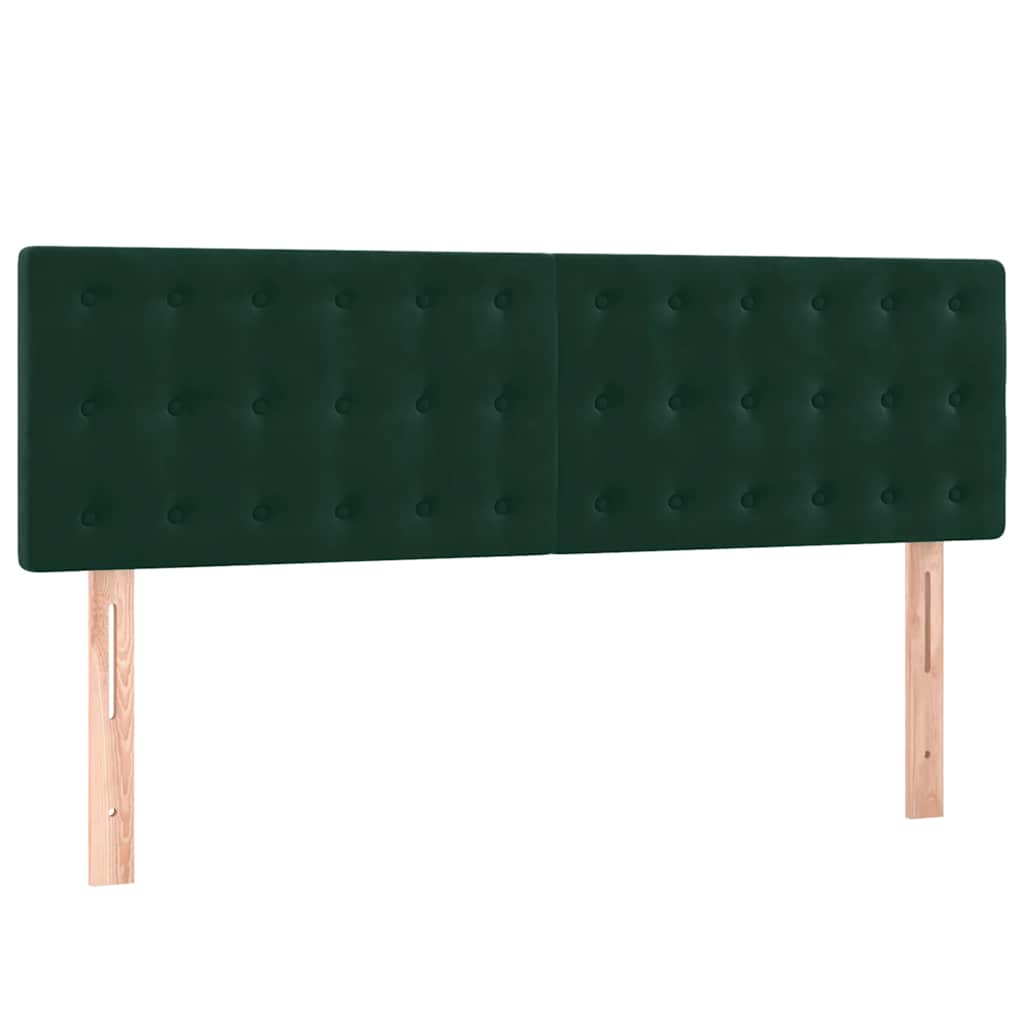 vidaXL Κρεβάτι Boxspring με Στρώμα Σκούρο Πράσινο 140x200εκ. Βελούδινο