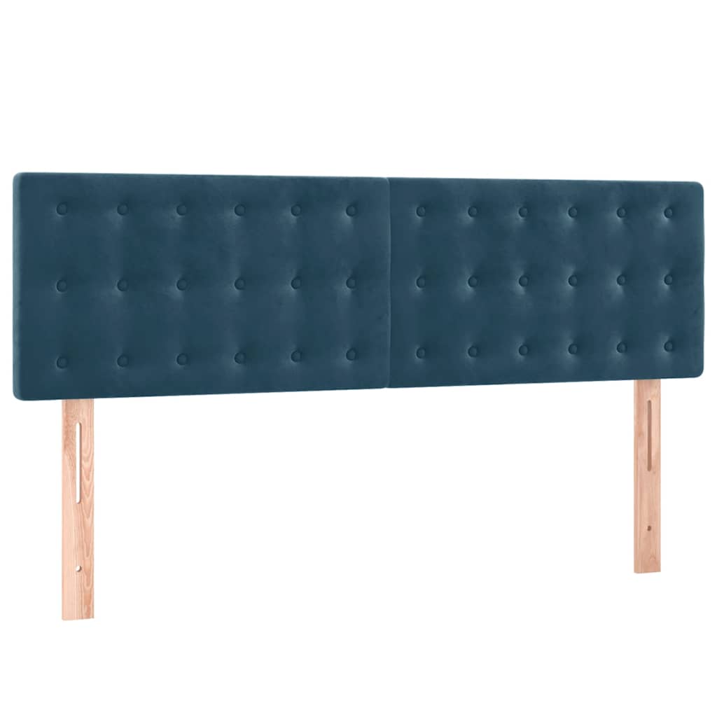 vidaXL Κρεβάτι Boxspring με Στρώμα Σκούρο Μπλε 140x200 εκ. Βελούδινο