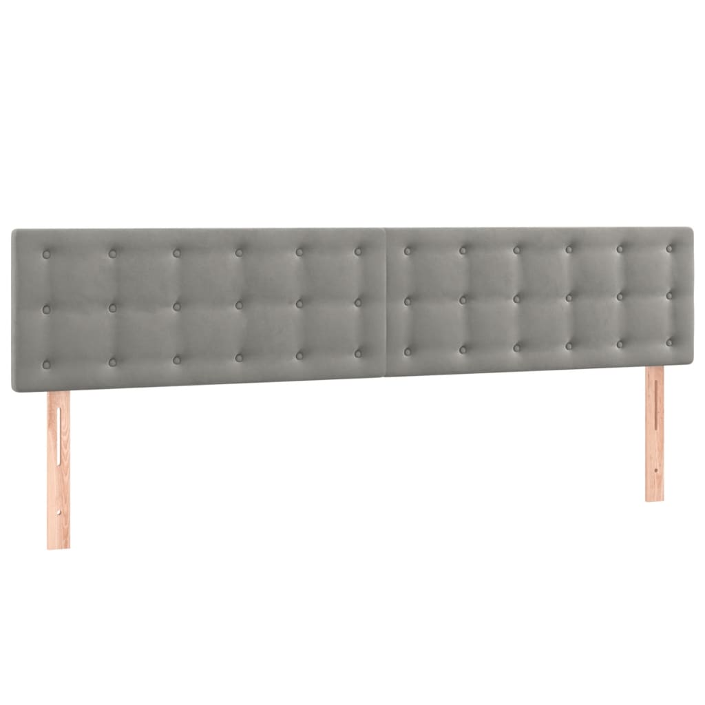 vidaXL Κρεβάτι Boxspring με Στρώμα Ανοιχτό Γκρι 160x200 εκ. Βελούδινο