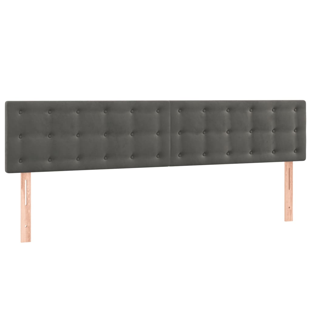 vidaXL Κρεβάτι Boxspring με Στρώμα Σκούρο Γκρι 160x200 εκ. Βελούδινο