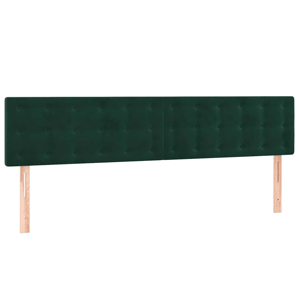 vidaXL Κρεβάτι Boxspring με Στρώμα Σκούρο Πράσινο 160x200εκ. Βελούδινο