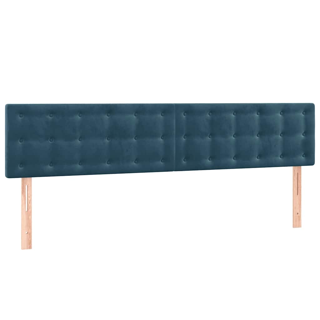 vidaXL Κρεβάτι Boxspring με Στρώμα Σκούρο Μπλε 180x200 εκ. Βελούδινο