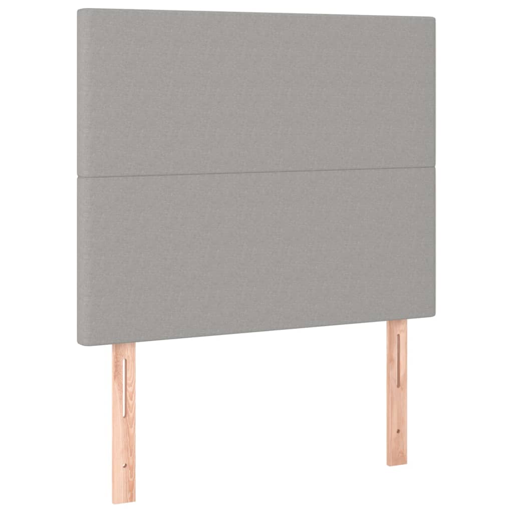 vidaXL Κρεβάτι Boxspring με Στρώμα Ανοιχτό Γκρι 90x190 εκ. Υφασμάτινο
