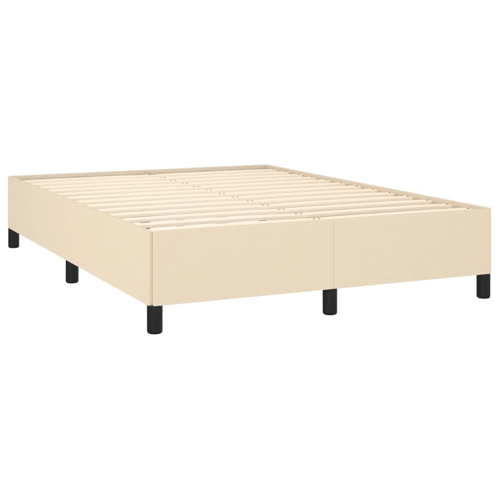 vidaXL Κρεβάτι Boxspring με Στρώμα Κρεμ 140x190 εκ. Υφασμάτινο