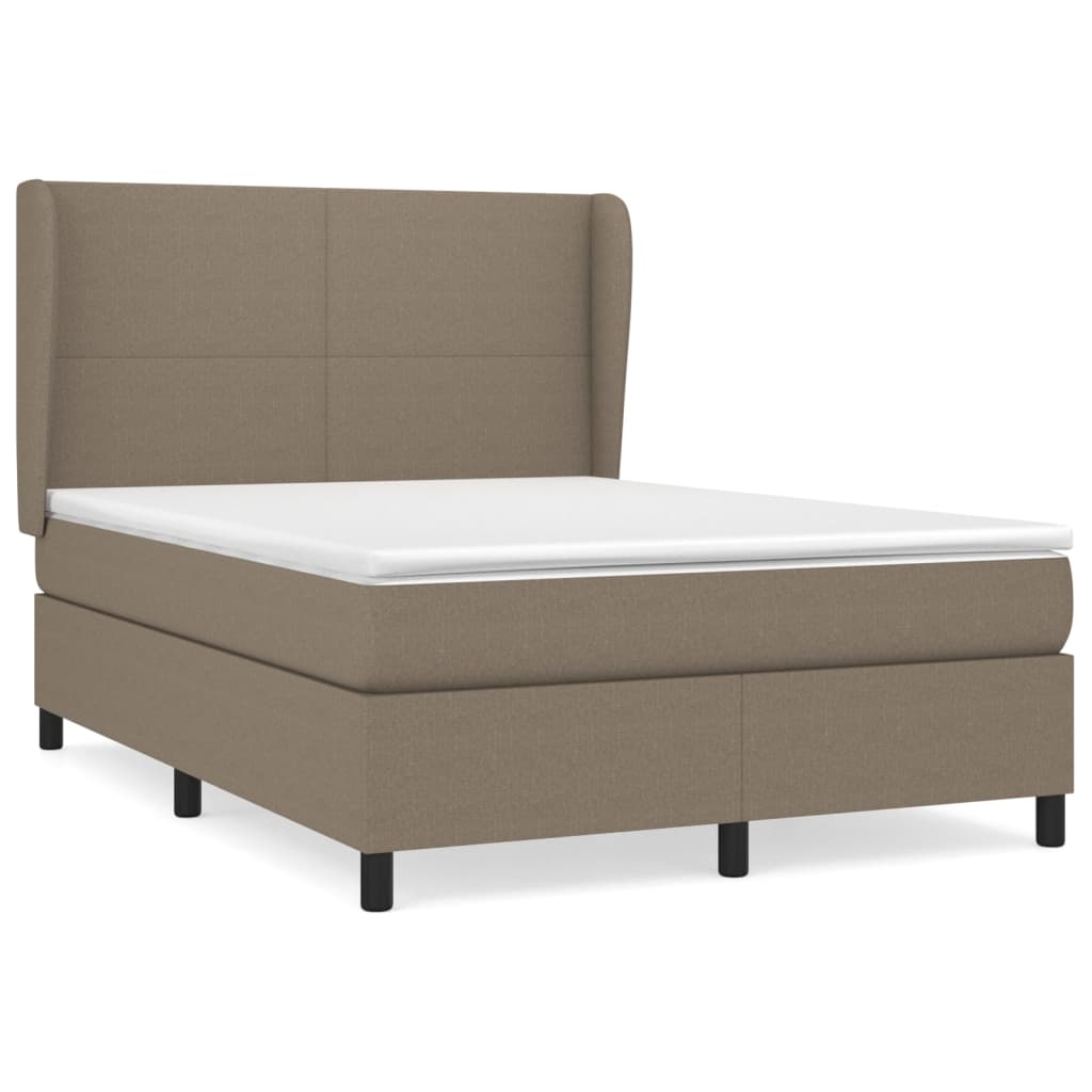 vidaXL Κρεβάτι Boxspring με Στρώμα Taupe 140x200 εκ. Υφασμάτινο