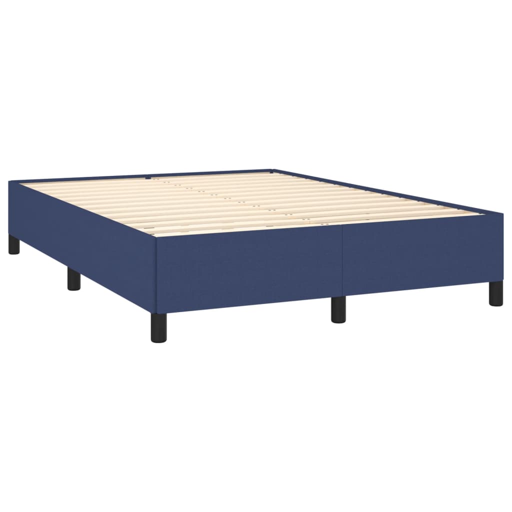 vidaXL Κρεβάτι Boxspring με Στρώμα Μπλε 140x200 εκ. Υφασμάτινο