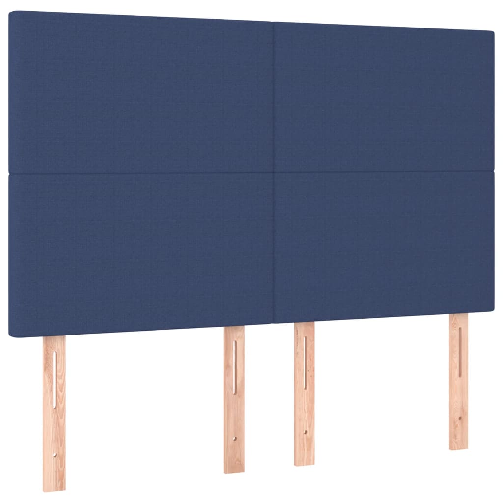 vidaXL Κρεβάτι Boxspring με Στρώμα Μπλε 180x200 εκ. Υφασμάτινο