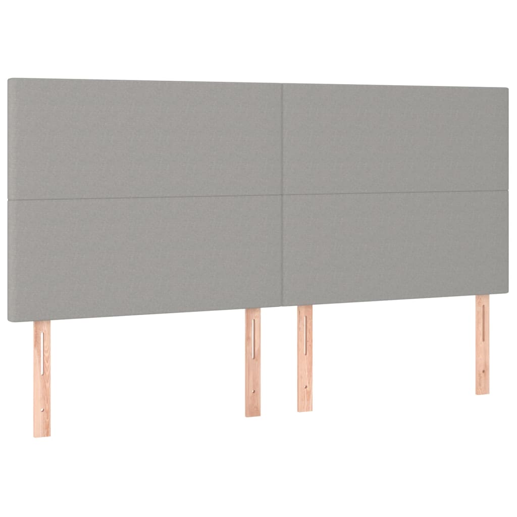 vidaXL Κρεβάτι Boxspring με Στρώμα Ανοιχτό Γκρι 200x200 εκ. Υφασμάτινο