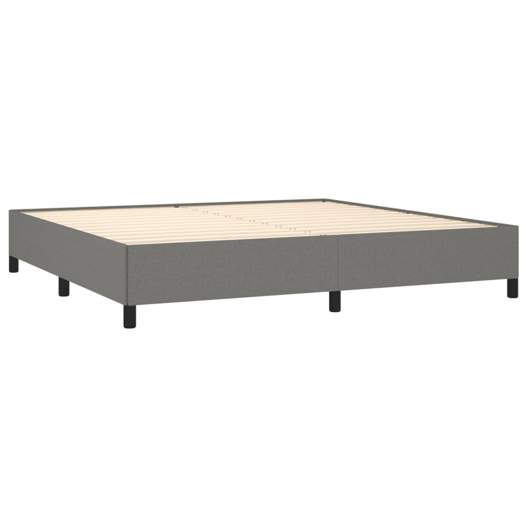 vidaXL Κρεβάτι Boxspring με Στρώμα Σκούρο Γκρι 200x200 εκ. Υφασμάτινο