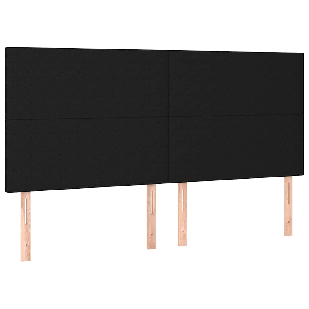 vidaXL Κρεβάτι Boxspring με Στρώμα Μαύρο 200x200 εκ. Υφασμάτινο