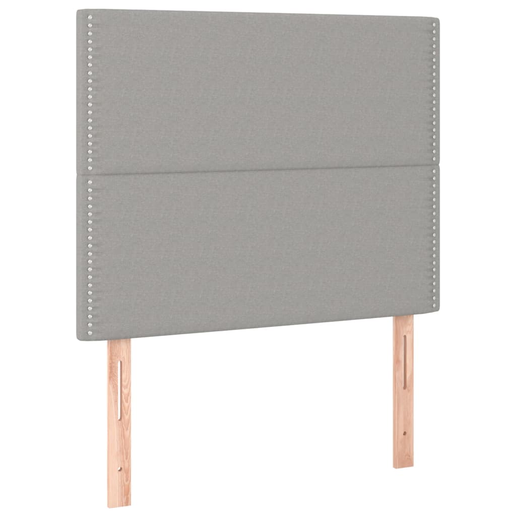 vidaXL Κρεβάτι Boxspring με Στρώμα Ανοιχτό Γκρι 90x200 εκ. Υφασμάτινο