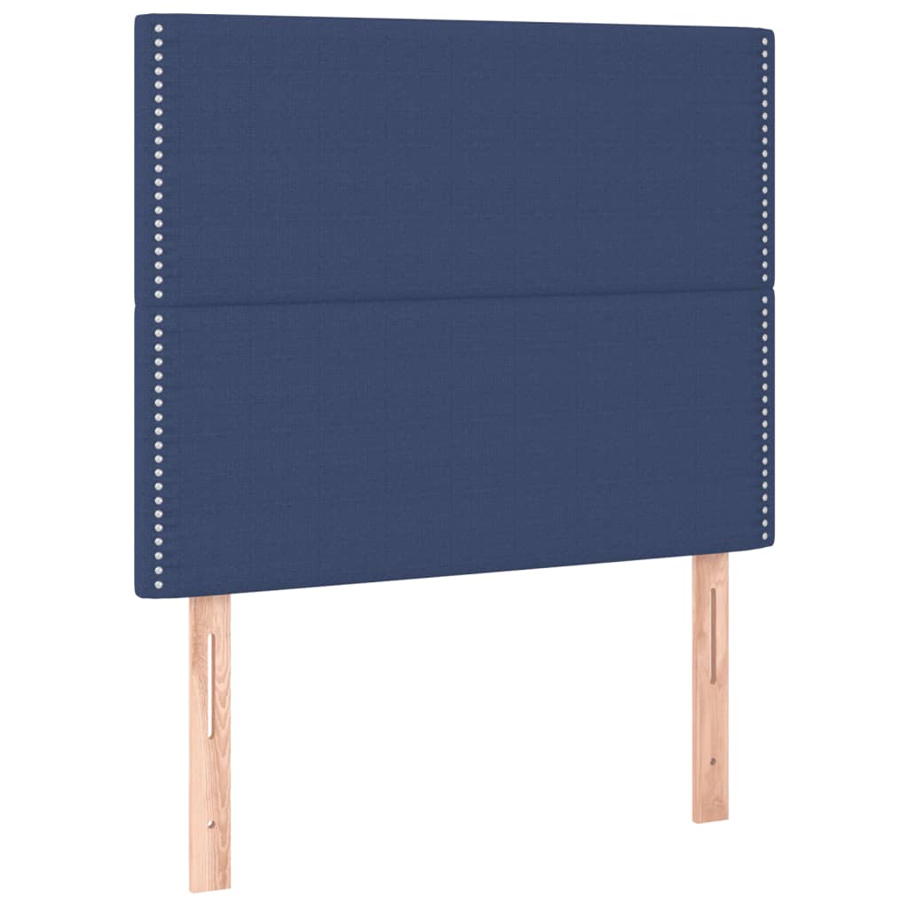 vidaXL Κρεβάτι Boxspring με Στρώμα Μπλε 100 x 200 εκ. Υφασμάτινο