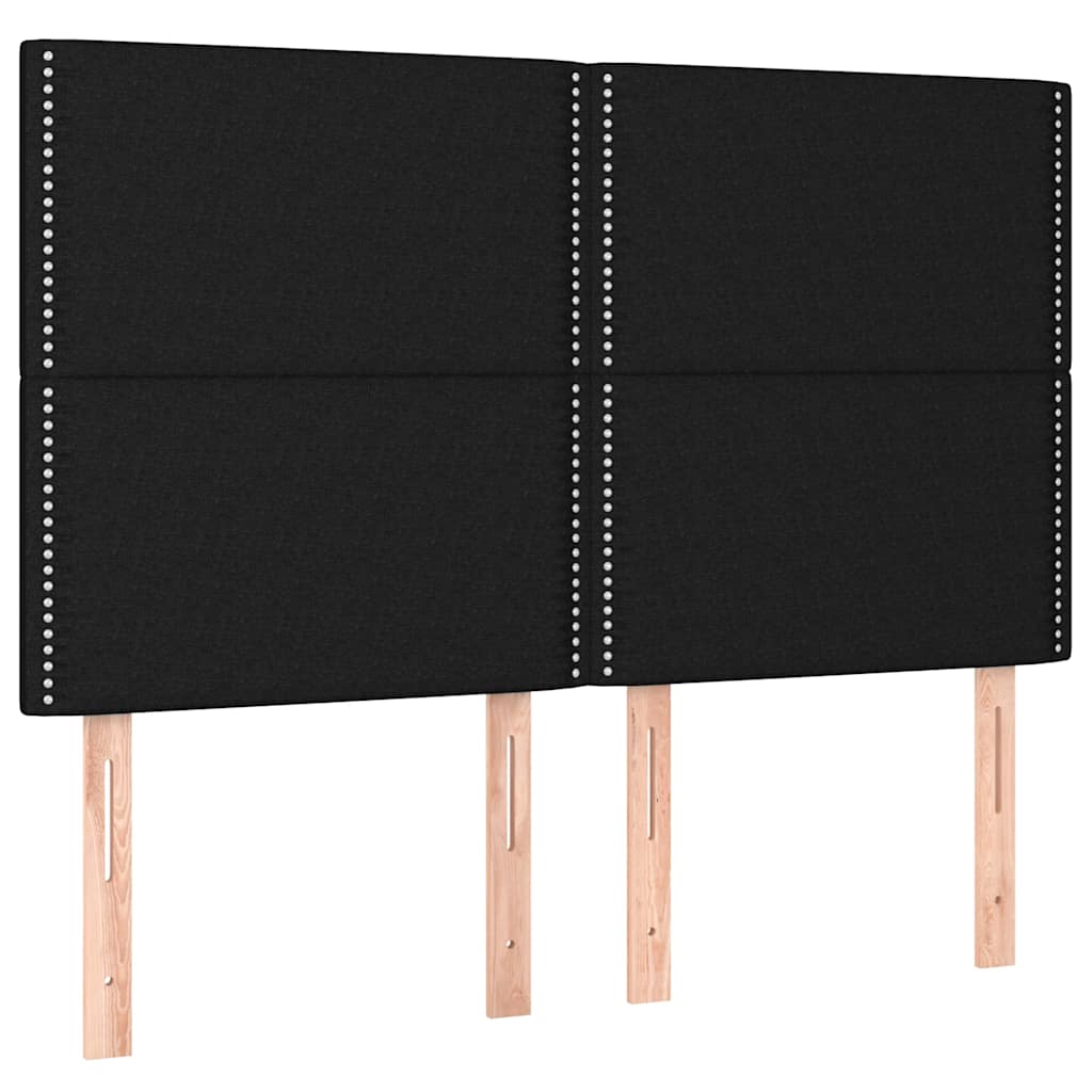 vidaXL Κρεβάτι Boxspring με Στρώμα Μαύρο 140x200 εκ. Υφασμάτινο