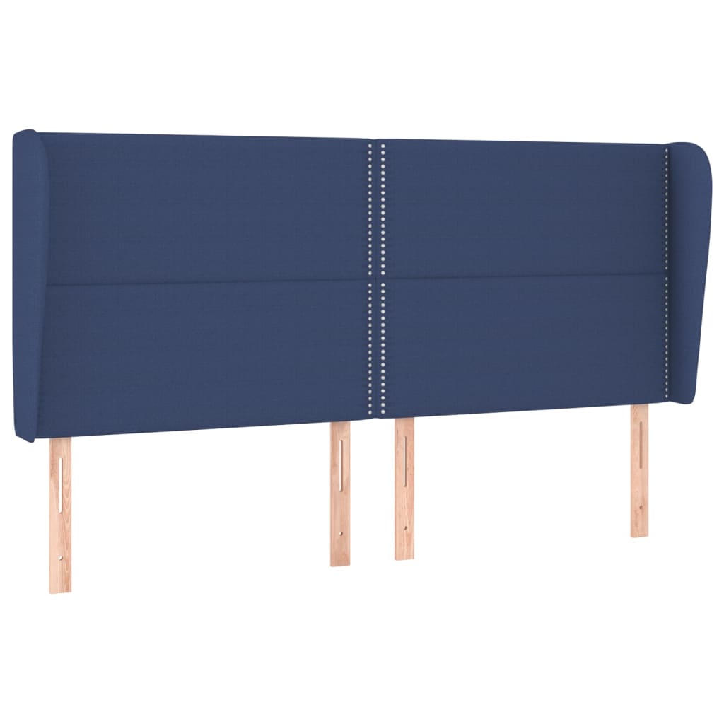 vidaXL Κρεβάτι Boxspring με Στρώμα Μπλε 200x200 εκ. Υφασμάτινο