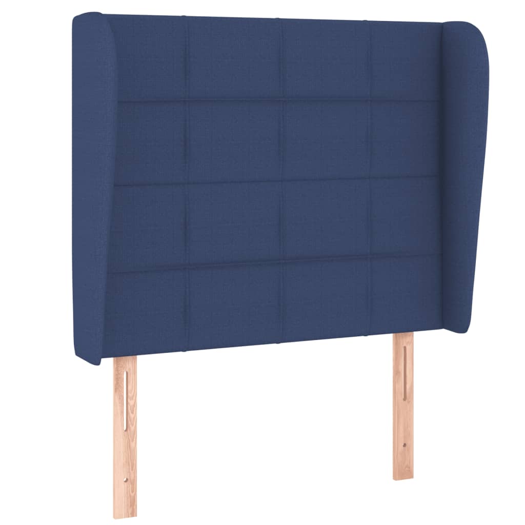 vidaXL Κρεβάτι Boxspring με Στρώμα Μπλε 90x190 εκ.Υφασμάτινο