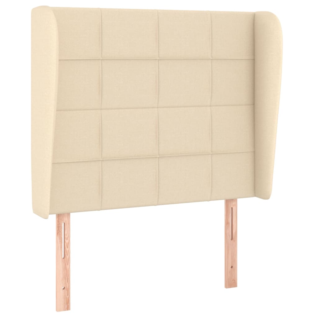 vidaXL Κρεβάτι Boxspring με Στρώμα Κρεμ 100 x 200 εκ. Υφασμάτινο