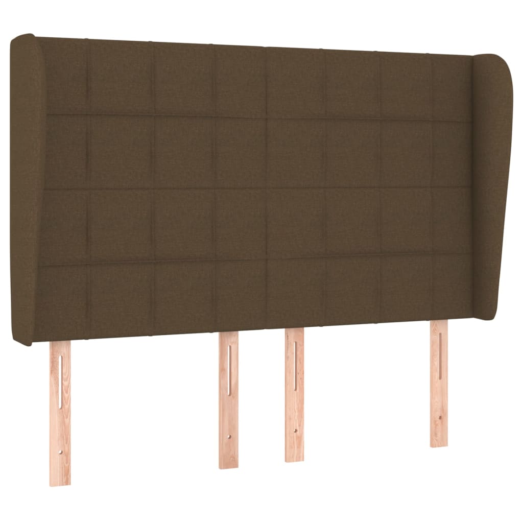 vidaXL Κρεβάτι Boxspring με Στρώμα Σκούρο Καφέ 140x190 εκ. Υφασμάτινο