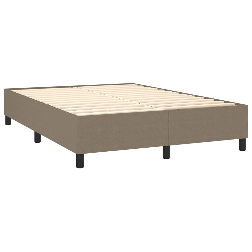 vidaXL Κρεβάτι Boxspring με Στρώμα Taupe 140x190 εκ. Υφασμάτινο