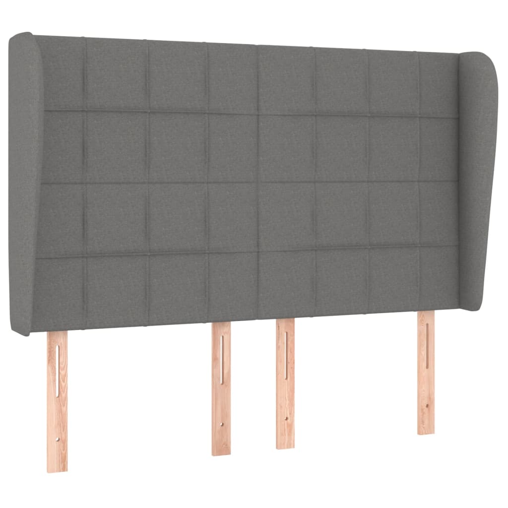vidaXL Κρεβάτι Boxspring με Στρώμα Σκούρο Γκρι 140x200 εκ Υφασμάτινο