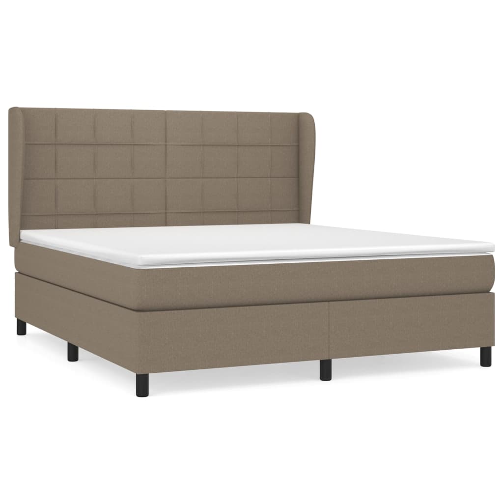 vidaXL Κρεβάτι Boxspring με Στρώμα Taupe 180x200 εκ. Υφασμάτινο
