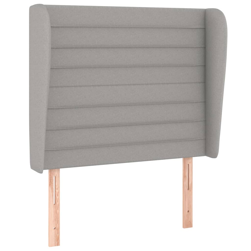 vidaXL Κρεβάτι Boxspring με Στρώμα Ανοιχτό Γκρι 90x190 εκ. Υφασμάτινο