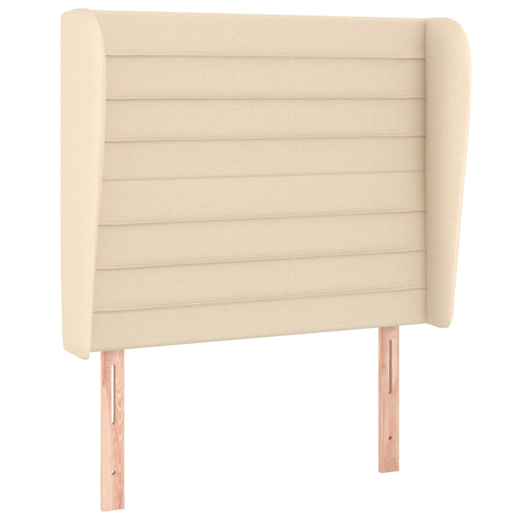 vidaXL Κρεβάτι Boxspring με Στρώμα Κρεμ 90x200 εκ.Υφασμάτινο