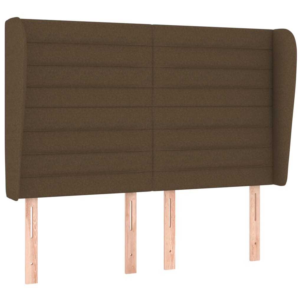 vidaXL Κρεβάτι Boxspring με Στρώμα Σκούρο Καφέ 140x190 εκ. Υφασμάτινο
