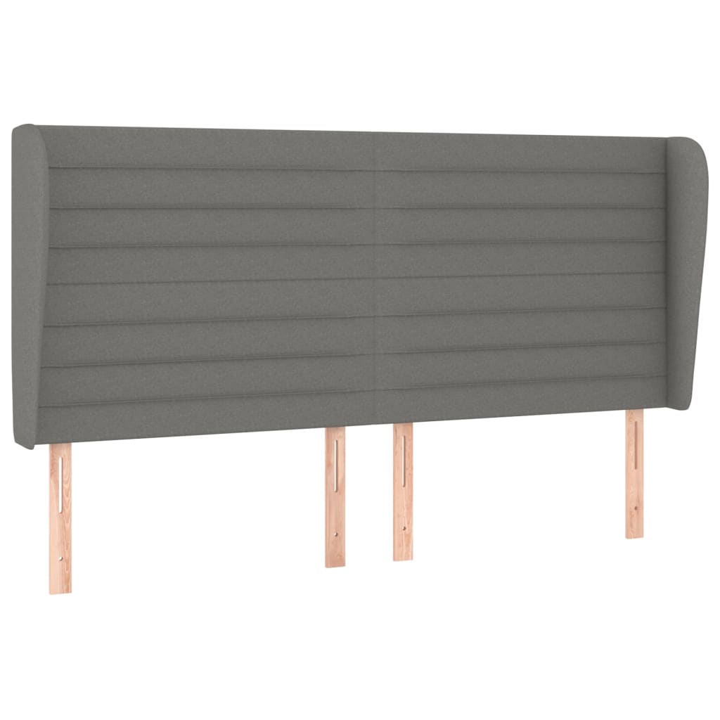 vidaXL Κρεβάτι Boxspring με Στρώμα Σκούρο Γκρι 160x200 εκ Υφασμάτινο