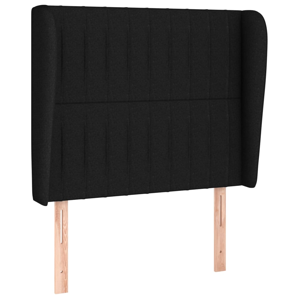 vidaXL Κρεβάτι Boxspring με Στρώμα Μαύρο 90x190 εκ.Υφασμάτινο